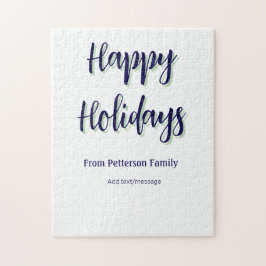 Glad helg blå grönt - modern snyggt för julafton pussel