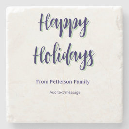 Glad helg blå grönt - modern snyggt för julafton stenunderlägg