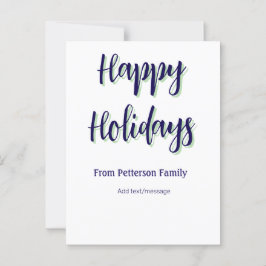 Glad helg blå grönt - modern snyggt för julafton vykort