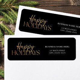 Glad helg Black Guld Returadress Returadress Etikett