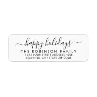 Glad helg Black Script Return-adressetikett
