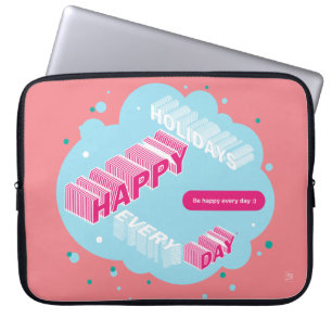 Glad helg, blått och Rosa Laptop Fodral