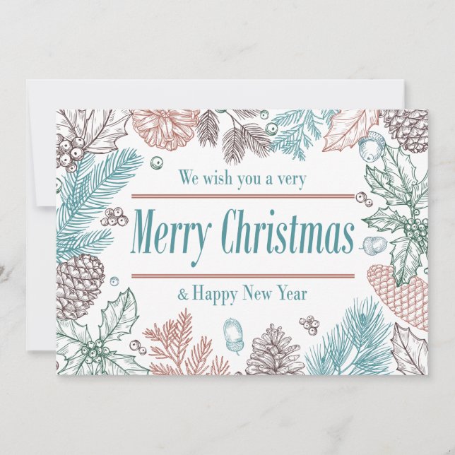 glad helg Blommigt | Fotokort Julkort (Framsida)