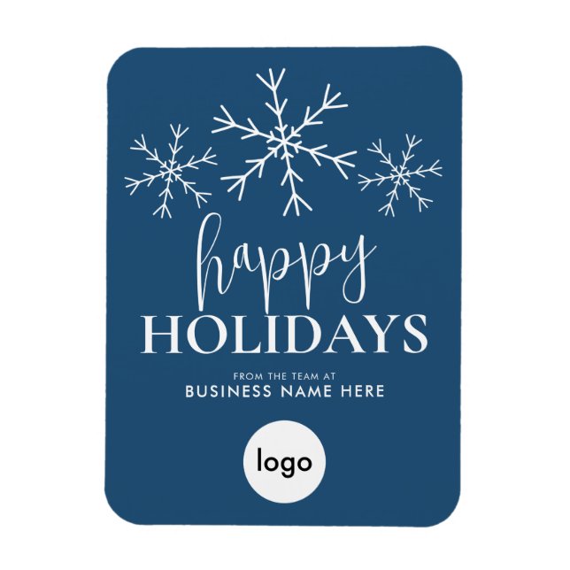 Glad helg Blue Modern Logotyp Business Magnet (Vertikal)