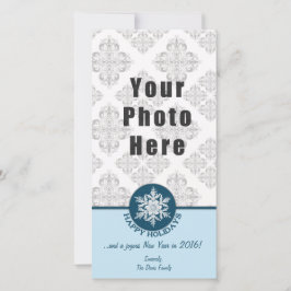 Glad helg Blue Papper Snowflake 4x8 Julkort