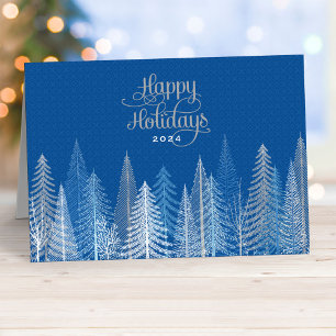 Glad helg Blue Silver Winter Scene Business