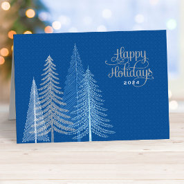 glad helg Blue Silver Winter Scene Business
