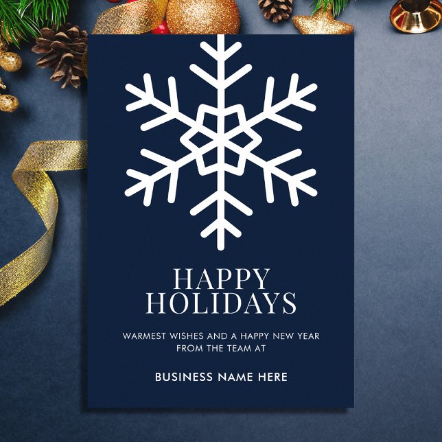 Glad helg Blue Snowflake Business Julkort (Skapare uppladdad)