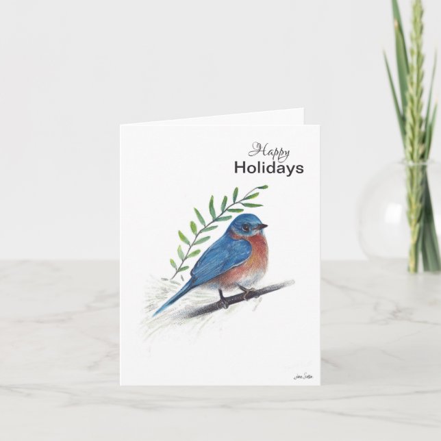 Glad helg Bluebird Bird Card Kort (Framsida)