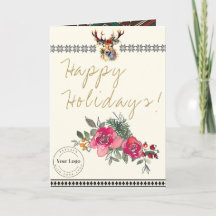 Glad helg Boho Business Logotyp Greeting Card