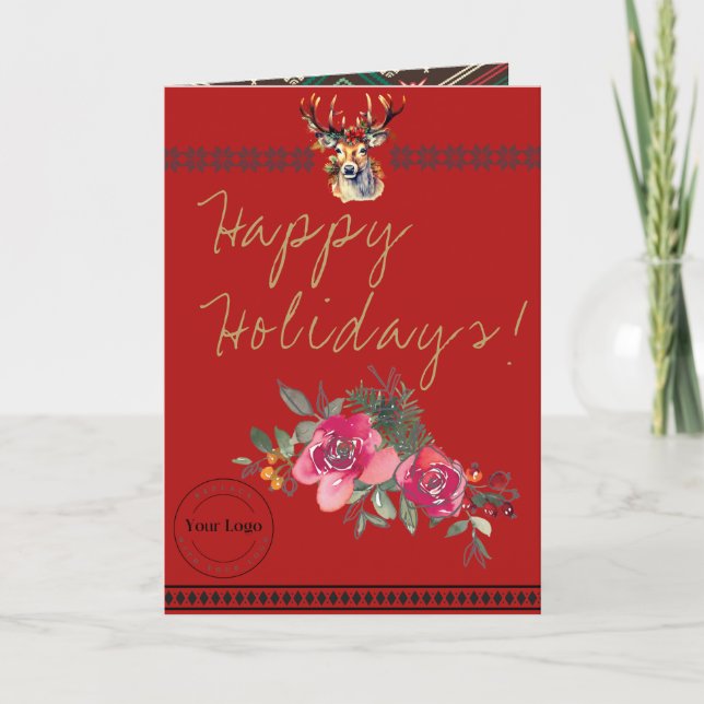 Glad helg Boho Business Logotyp Greeting Card Kort (Framsida)