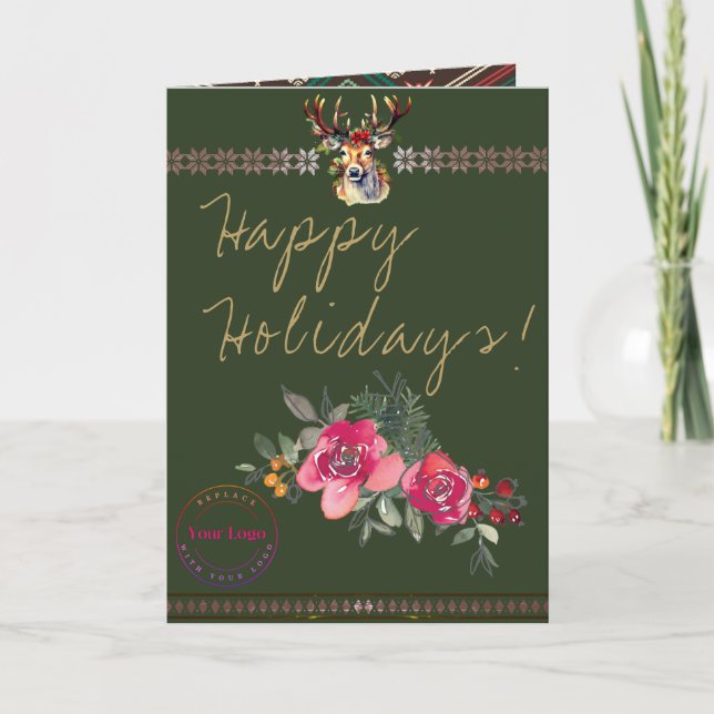 Glad helg Boho Business Logotyp Greeting Card Kort (Framsida)