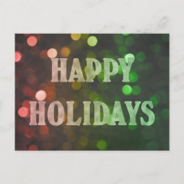 Glad helg Bokeh Red & Grönt Vykort