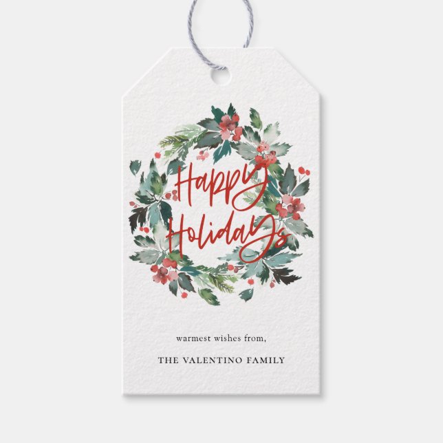 Glad helg botaniska berrys andejul presentetikett (Framsidan)