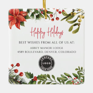 Glad helg Botaniskt företag - Logotyp jul Julgransprydnad Keramik
