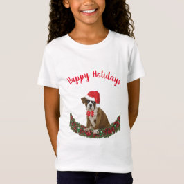 Glad helg Boxer Hund Santa Hat Cute T Shirt
