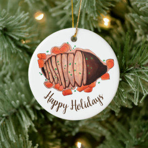 Glad helg Brazed Beef Brisket Jewish Cuisine Julgransprydnad Keramik