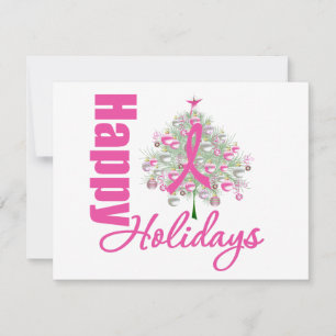 glad helg Breast Cancer Pink Ribbon Julkort