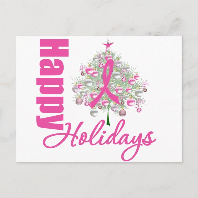Glad helg Breast Cancer Pink Ribbon Vykort (Framsida)