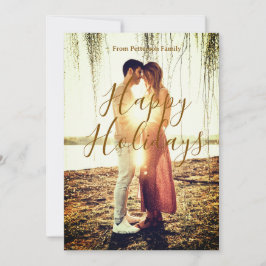 Glad helg brun lägg till par foto namn datum mån inbjudningar