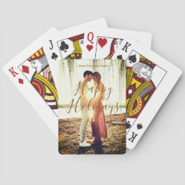 Glad helg Brunt lägg till ett par foto namn datum  Casinokort