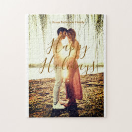 Glad helg Brunt lägg till ett par foto namn datum  Pussel