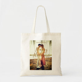 Glad helg Brunt lägg till ett par foto namn datum  Tygkasse