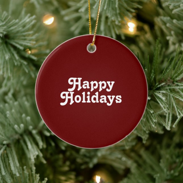 "Glad helg" burgungiskt maronvitt Julgransprydnad Keramik (Träd)