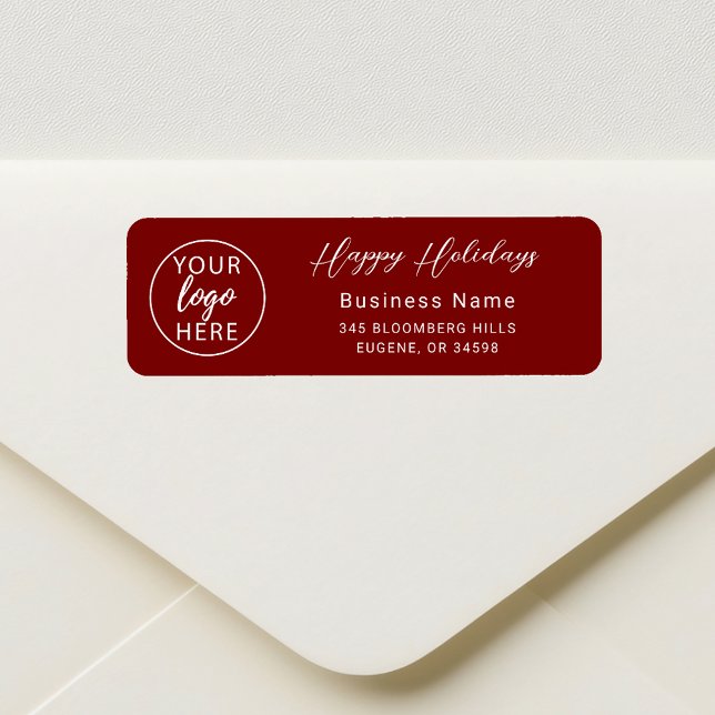 Glad helg Business Anpassningsbar Returadress Etikett (Happy Holidays Business Custom Return Address Label)