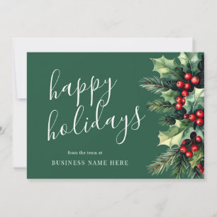Glad helg Business jul Greenery Julkort