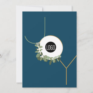 Glad helg Business Logotyp Joy Lodrät Blue Julkort