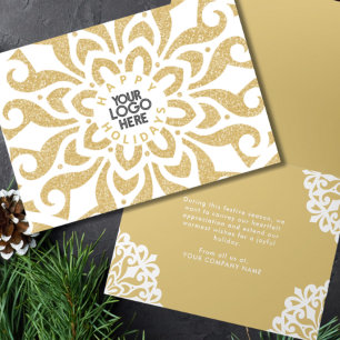 Glad helg Business Logotyp Snowflake Guld
