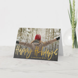 Glad helg Calligraphy Guld Photo Jul Inbjudan