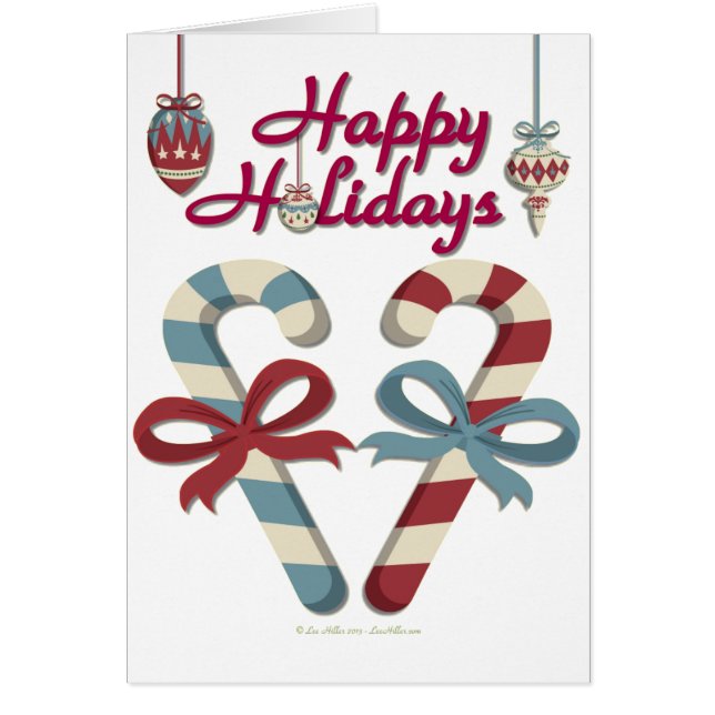 Glad helg Candy cane Heart Hälsningskort (Framsidan)