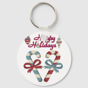 Glad helg Candy cane Heart Nyckelring