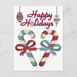 Glad helg Candy cane Heart Vykort