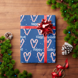 Glad helg Candy cane med Snöflingor Presentpapper