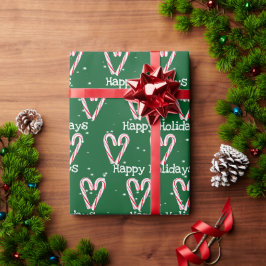 Glad helg Candy cane med Snöflingor Presentpapper