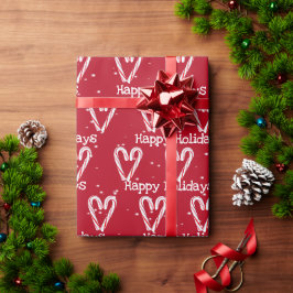 Glad helg Candy cane med Snöflingor Presentpapper