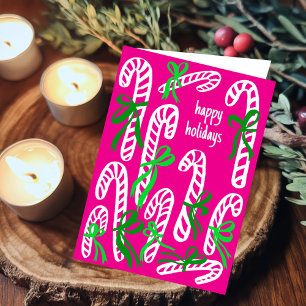 Glad helg Candycanes Sweet Cute jul Kort