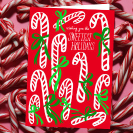 Glad helg Candycanes Sweet Cute jul Kort