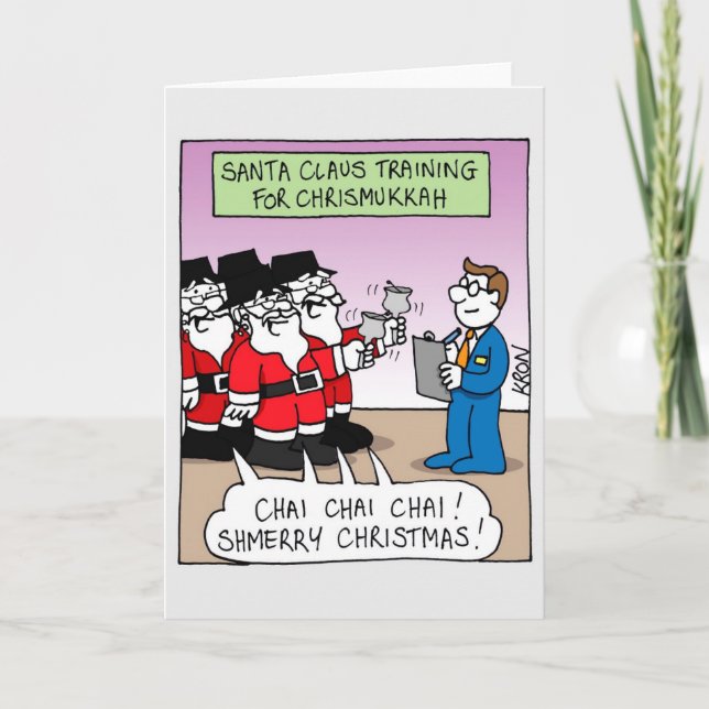 Glad helg Card - Chrismukah Jultomten (Framsida)