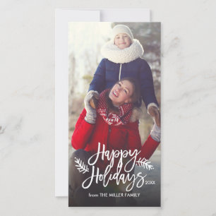 glad helg Chic Hand Lettered Helgdag Photo Julkort