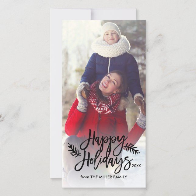 glad helg Chic Hand Lettered Helgdag Photo Julkort (Framsida)