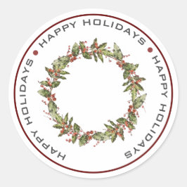 GLAD HELG, CHRISTMAS WREATH RUNT KLISTERMÄRKE