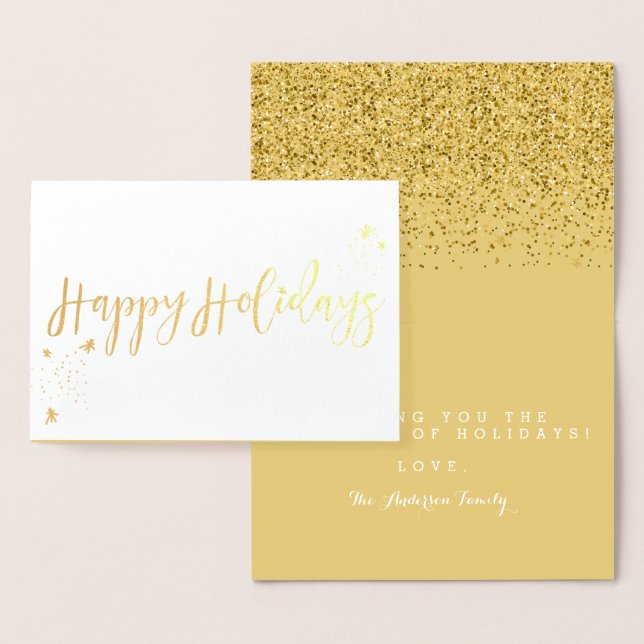 Glad helg Classic Typography Design Folierat Kort (Display)