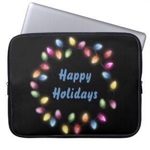 Glad helg Colorful & Festive jul Ljus Laptop Fodral