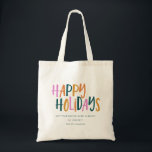 Glad helg Colorful Typography-Personlig Tygkasse<br><div class="desc">Glad helg Cute Colorful PlayTypography Personlig Hälsning and Namn Helgdag Tote Bag</div>