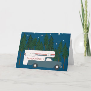 GLAD HELG Cute Camper Camping Lastbil Julafton Kort