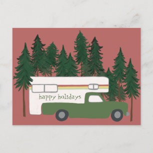 GLAD HELG Cute Camper Camping Lastbil Vykort
